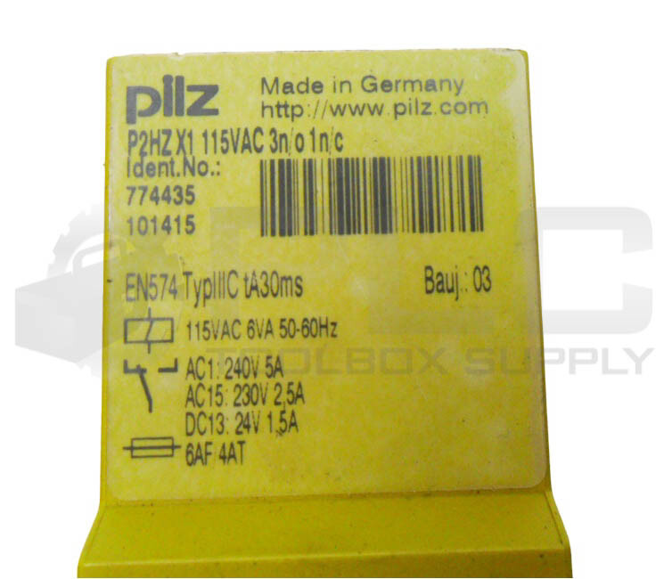 PILZ P2HZ X1 115VAC 3N/O 1N/C SAFETY RELAY 115VAC 50/60HZ P2HZ X1 774435
